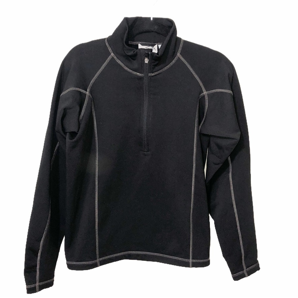 Obermeyer Mens Size Small Quarter Zip Long Sleeve Pullover Shirt Athletic Black